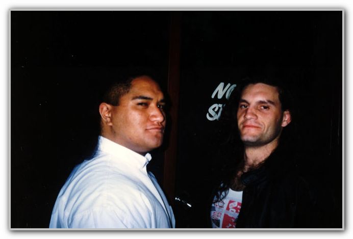 DJ & Warren the doorman at Pinochios nightclub circa 2004